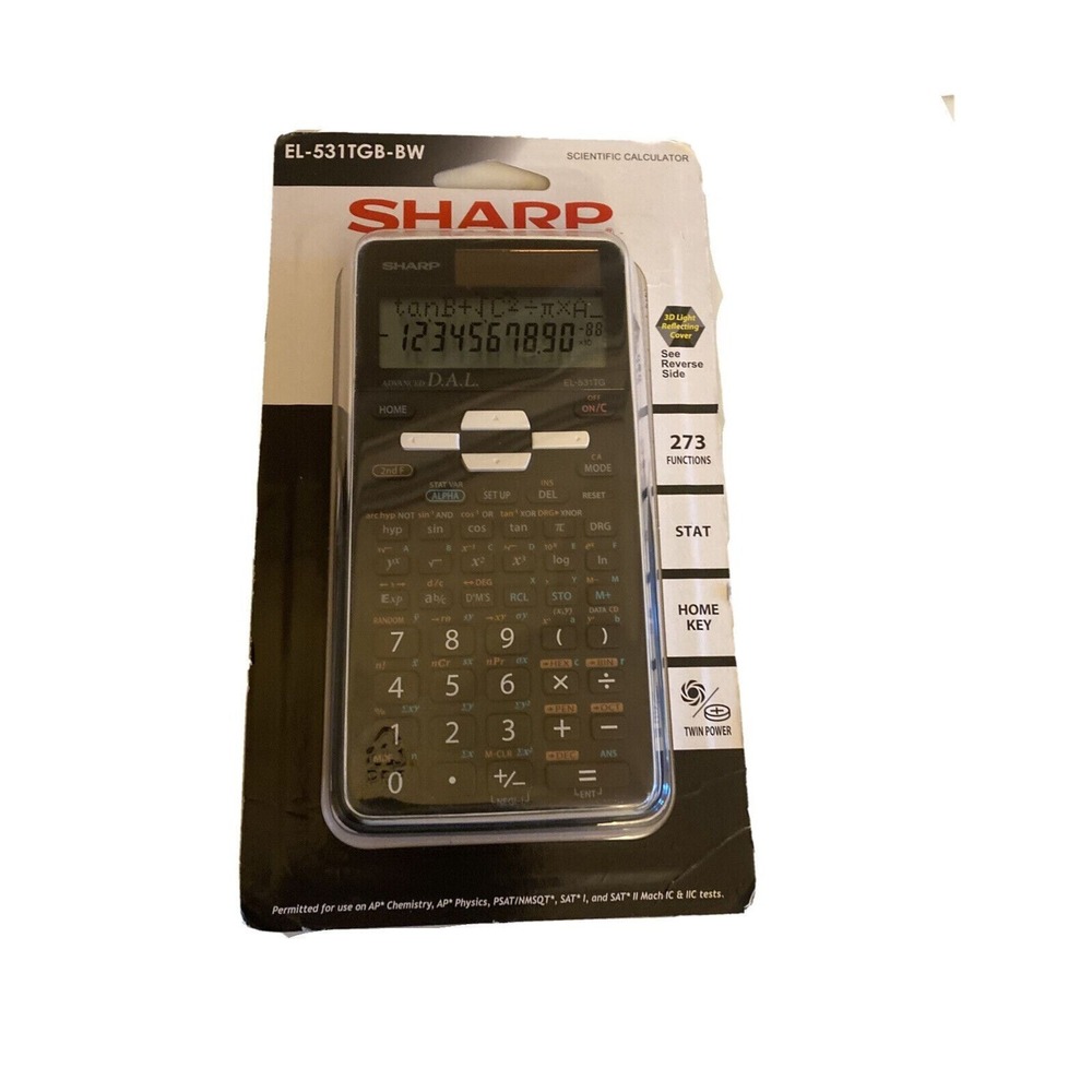 Sharp Scientific‎ Calculator Black EL-531TGB-BW Advanced DAL 273 Functions New